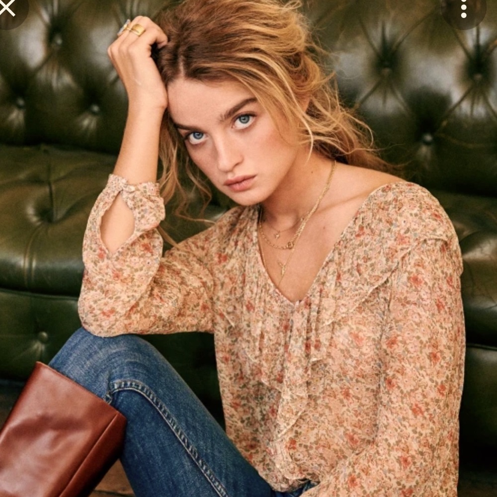 Sezane Priscille Blouse in Blooming Print Size 36